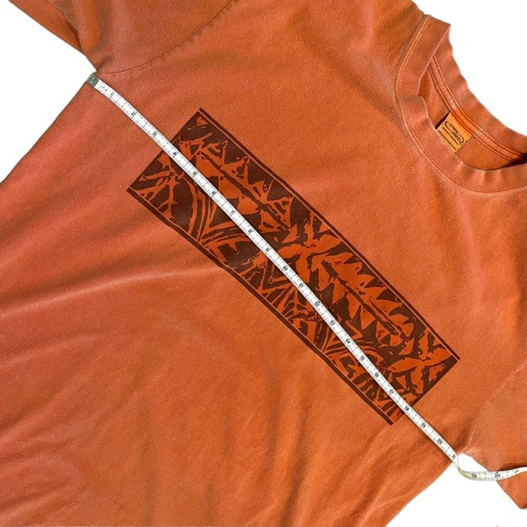 Crazy Shirts Men's Hawaiian Tribal Band Tee T Shirt Tangerine Orange Dyed Large - Picture 9 of 10